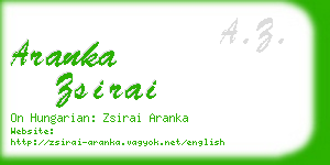 aranka zsirai business card